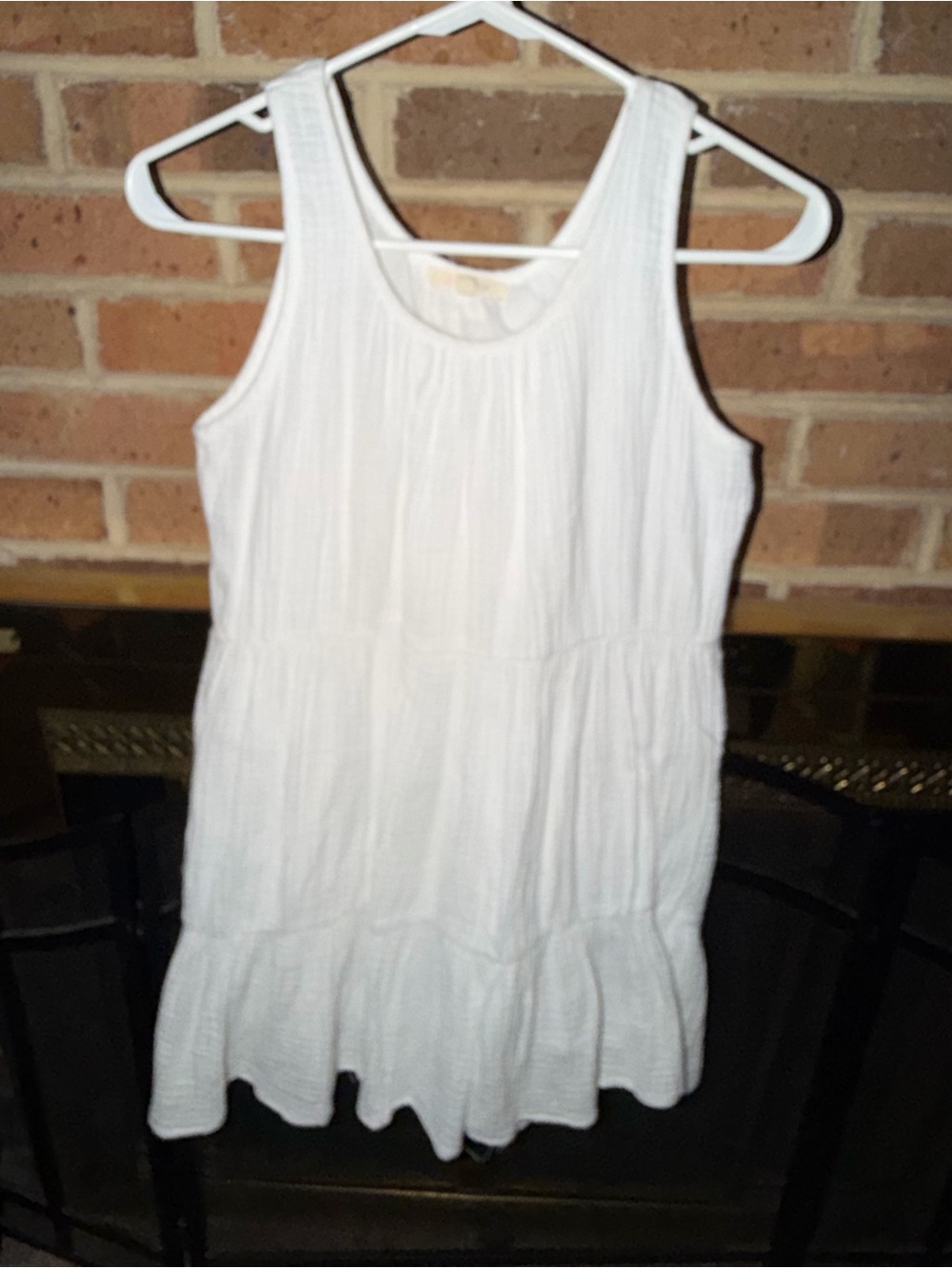 Z Supply Girls White Sleeveless Tiered Sundress